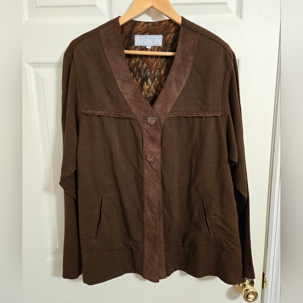 Vintage Brown Women's Artsy Jacket Dorothy Schoelen Platinum Size Medium
